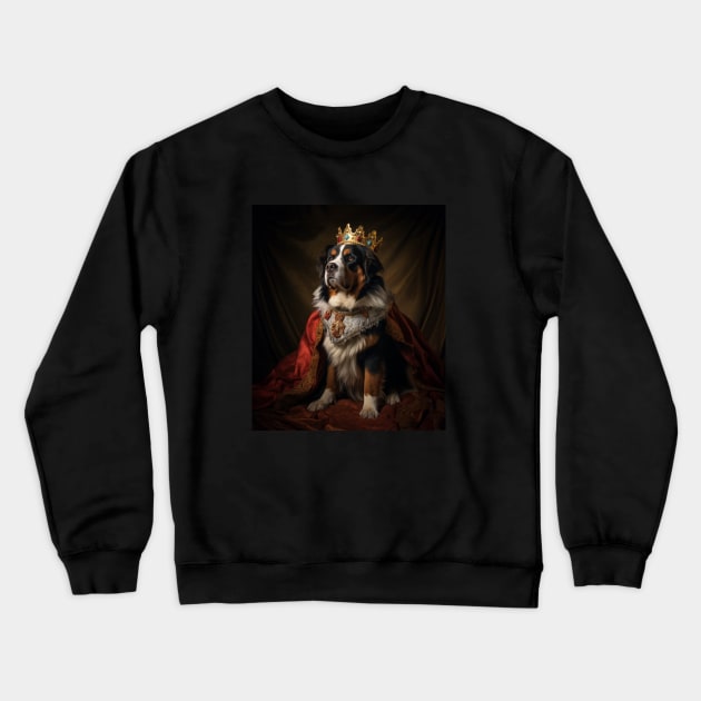 Majestic Bernese Mountain Dog - Medieval Swiss Queen Crewneck Sweatshirt by HUH? Designs